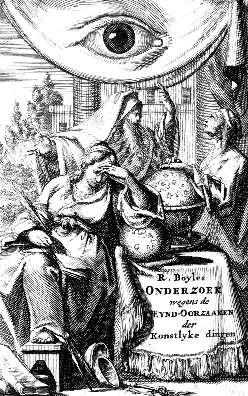 Etchings of artificial and natural objects